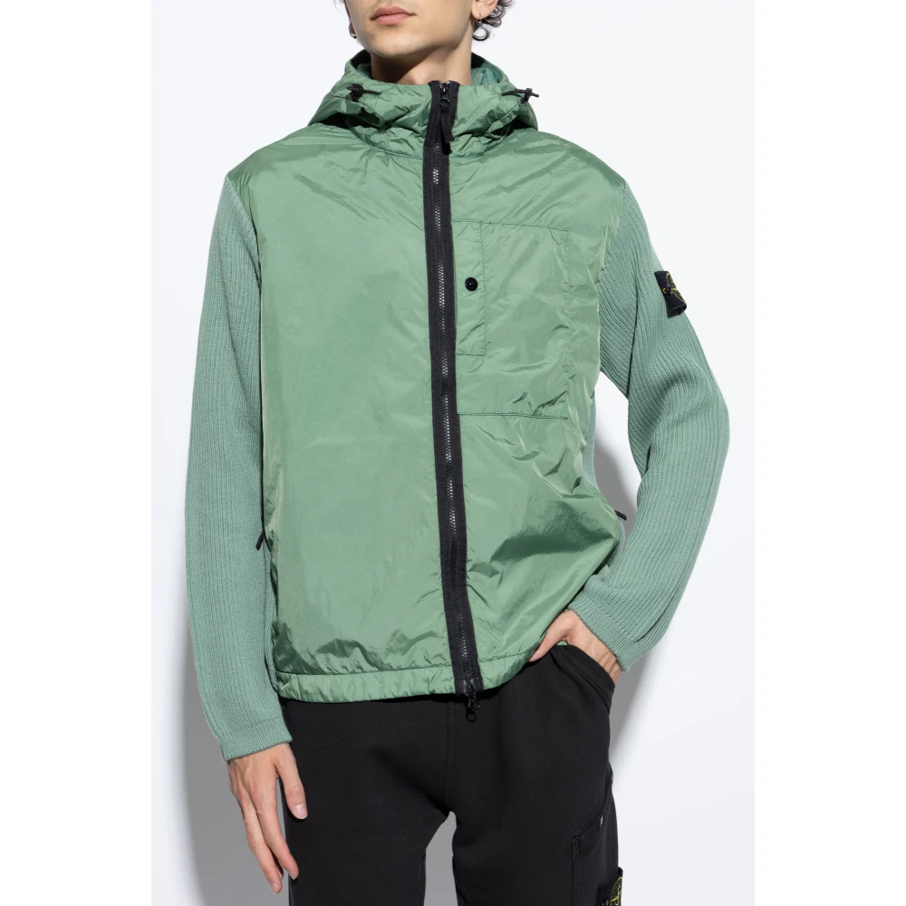 Stone Island Jas gemaakt van gecombineerde materialen Green Heren