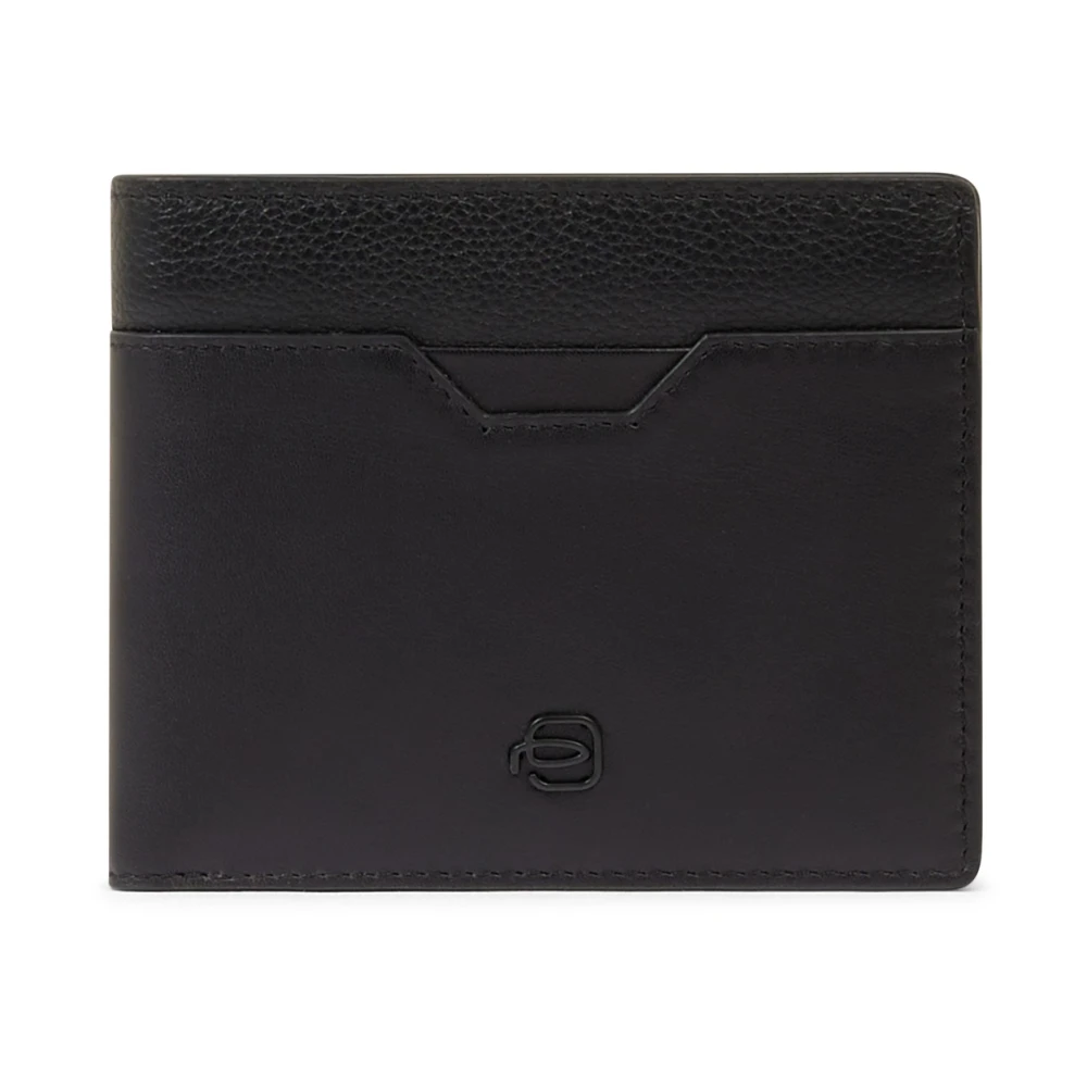 Piquadro Homme Noir Accessoires, Taille: One Size Portefeuille Avec Fenêtre D'identification Rabattable