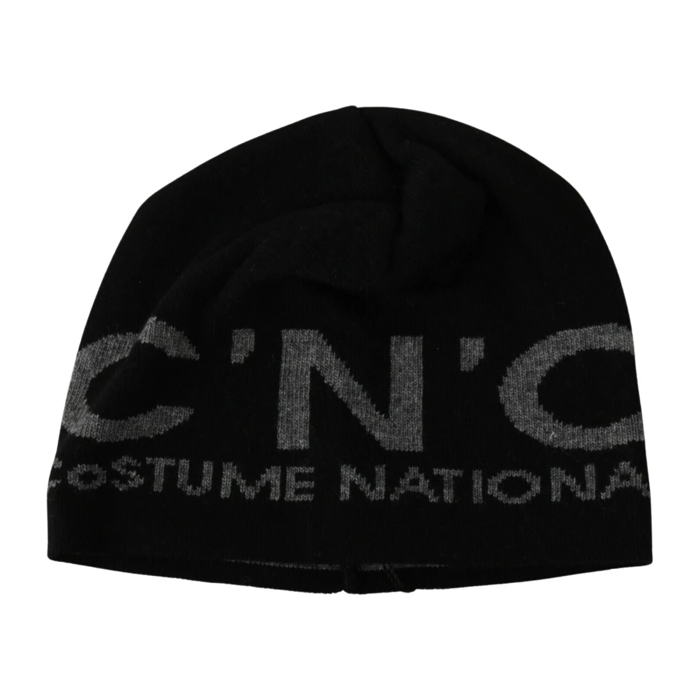 Costume National Zwarte wollen blend beanie muts Black Unisex