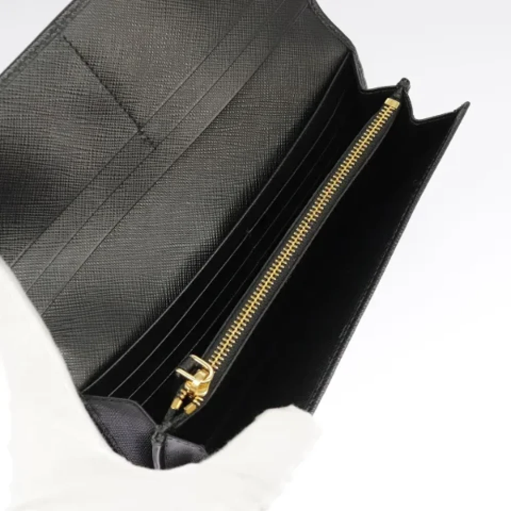 Prada Vintage Pre-owned Leather wallets Black Dames