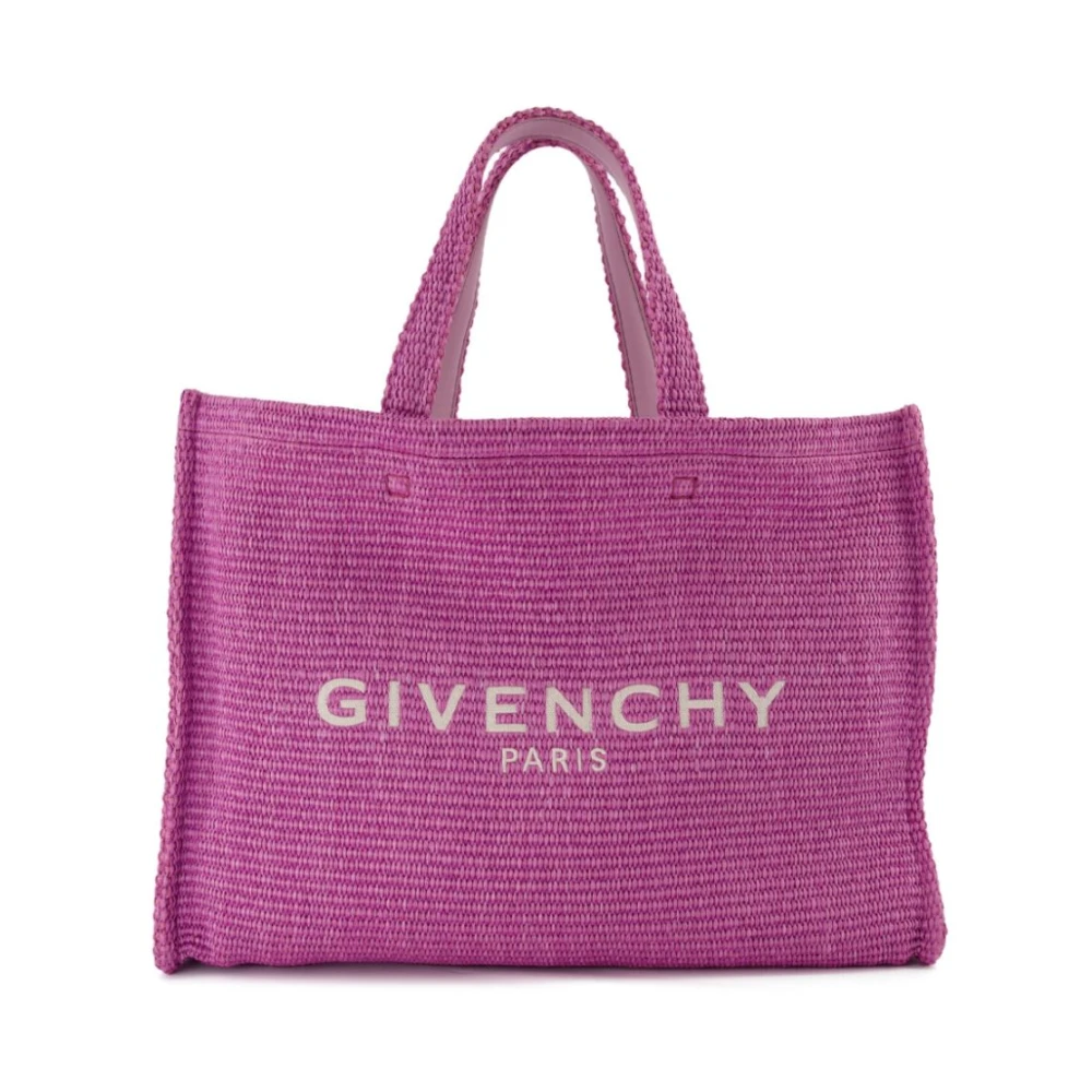 Givenchy Monogram Geometrische Raffia Schoudertas Purple Dames
