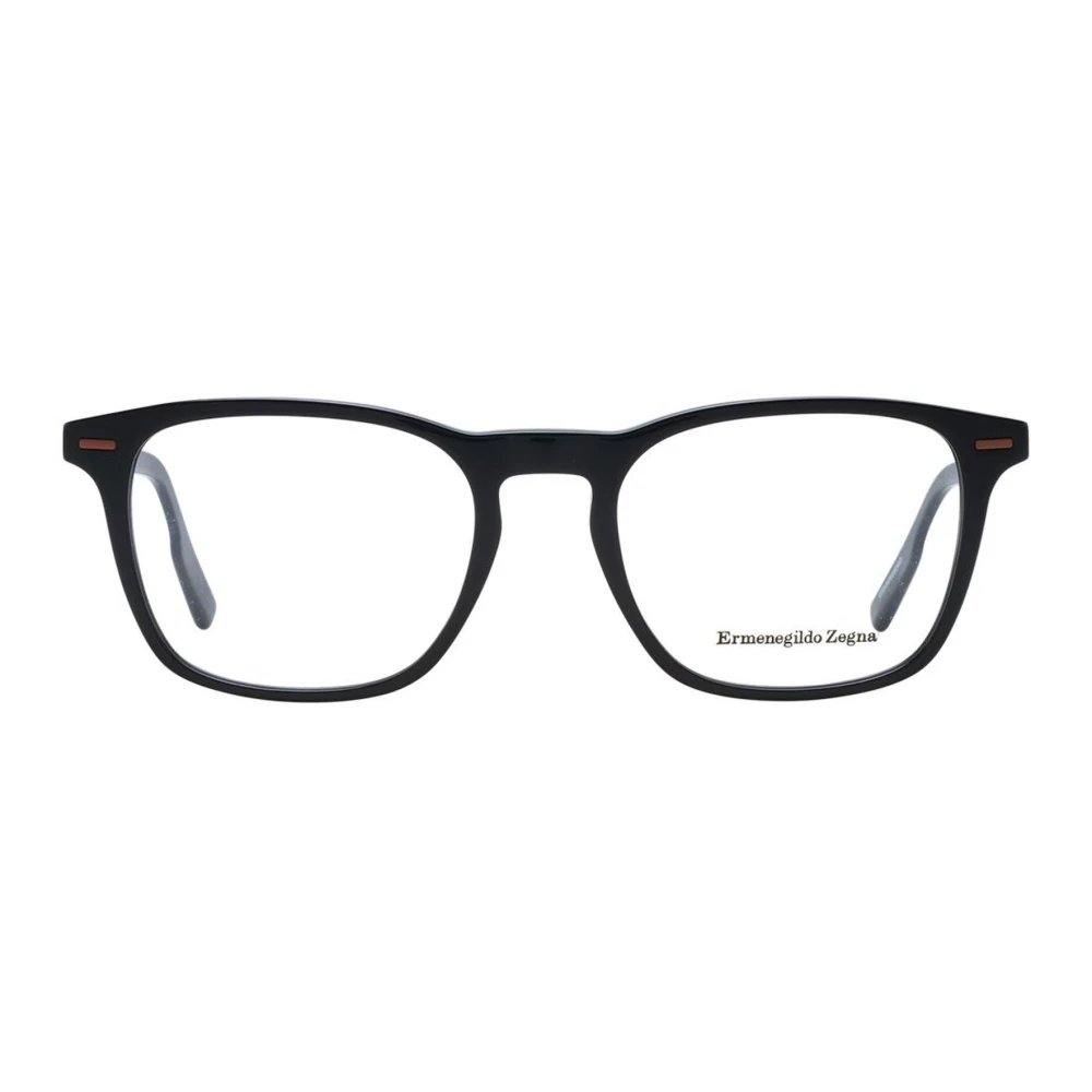 Ermenegildo Zegna Zwarte Rechthoekige Optische Monturen Black Heren