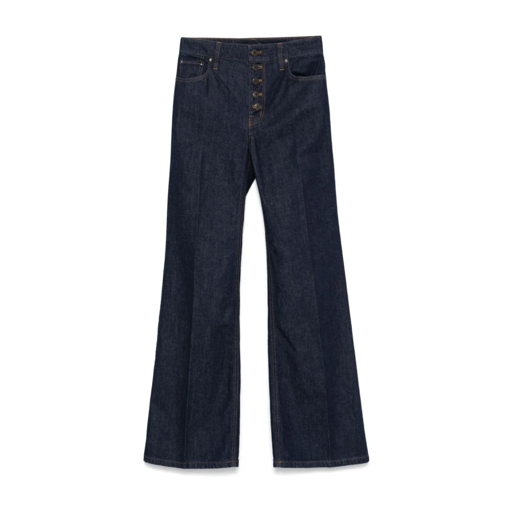 Ralph Lauren Women's Blue Wide Jeans, Xl, Retro Flare Full Length Flare