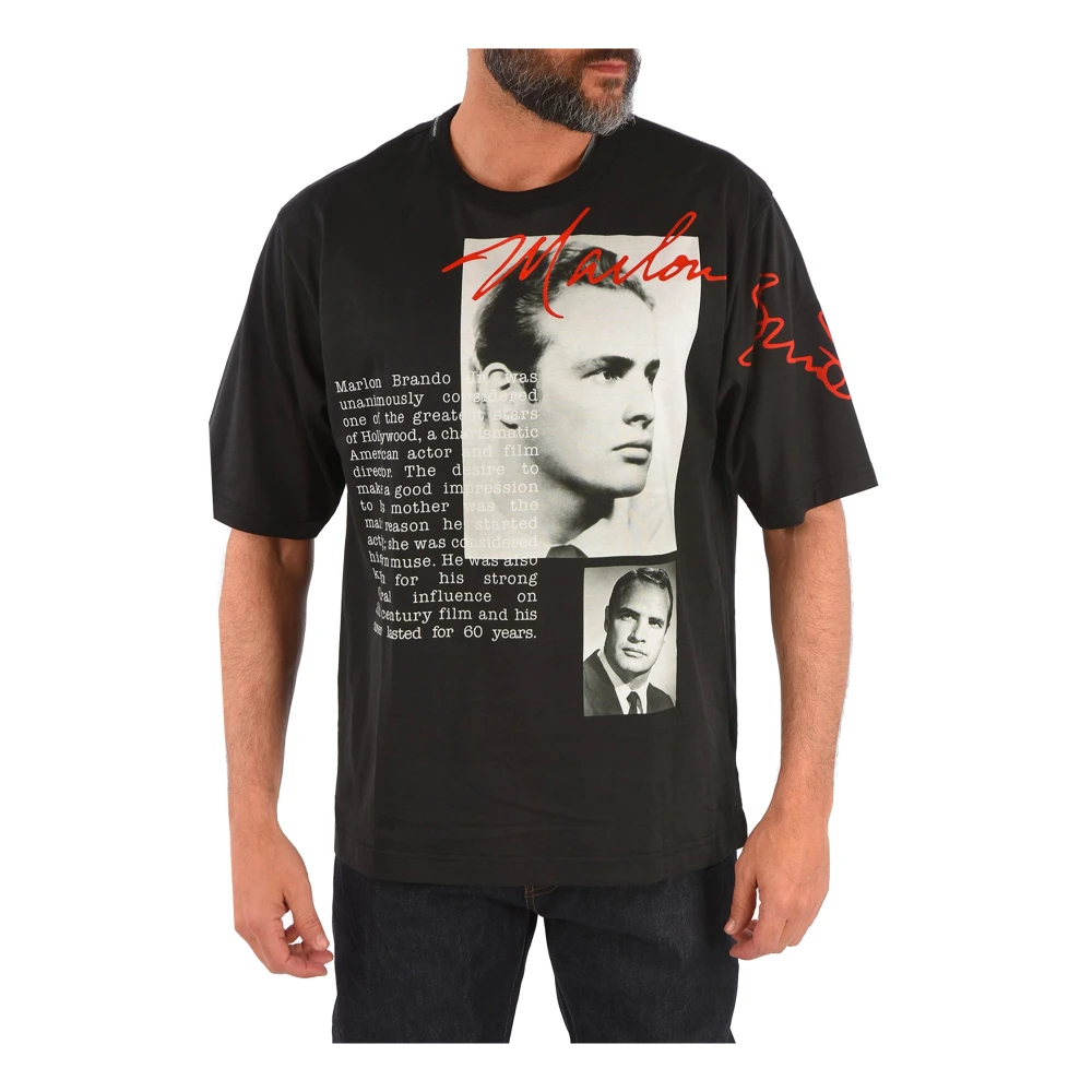 Dolce & Gabbana Premium Zwart Katoenen T-Shirt met D&G Logo Black Heren