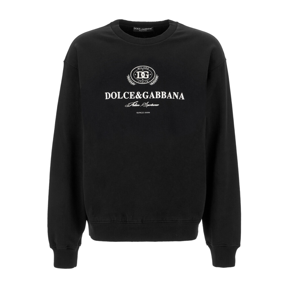 Dolce & Gabbana クルーネック トレーナー 46 DOLCE&GABBANA (ドルチェ ＆ ガッバーナ) 胸ロゴ ライン クルー
