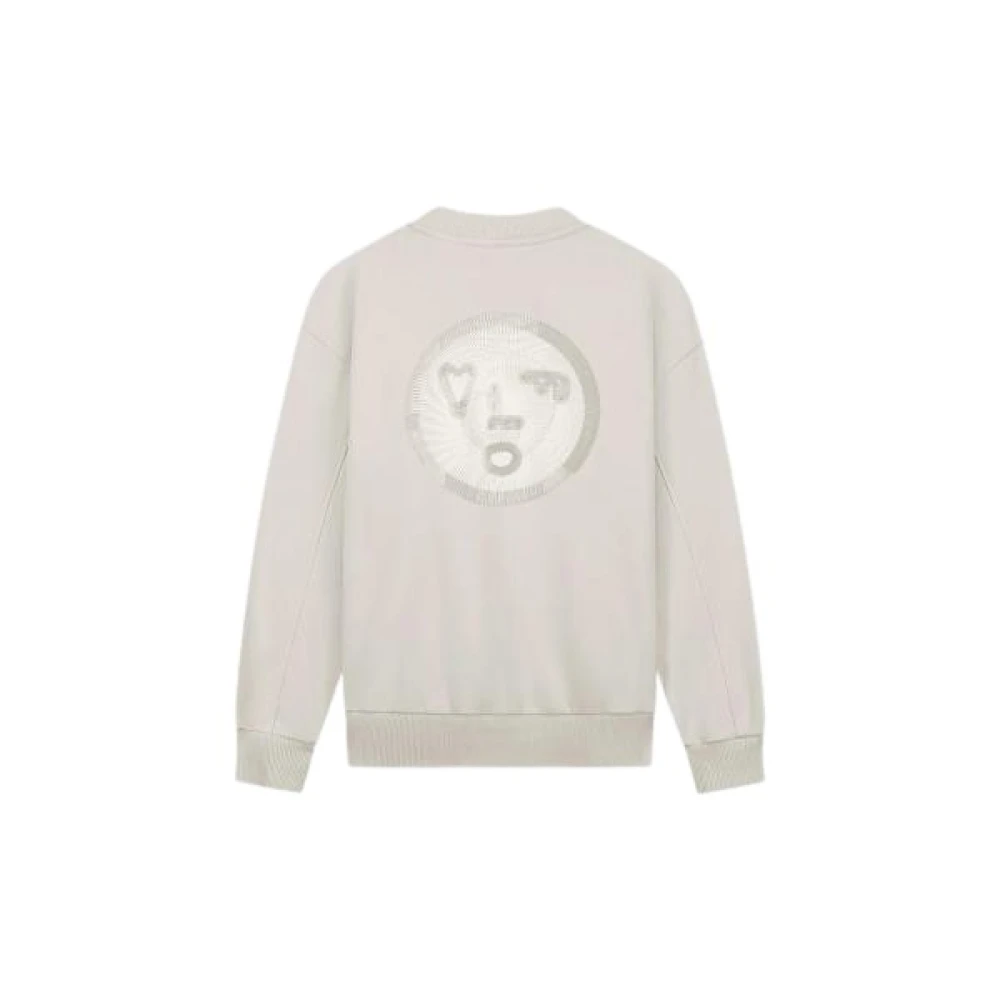 Olaf Hussein Spiral Face Crewneck Cement Sweatshirt Beige Heren