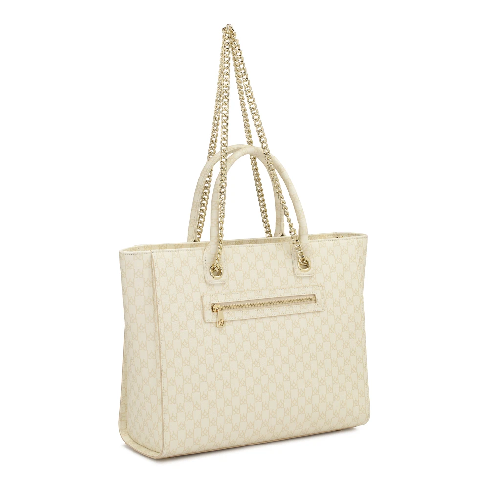 Kazar Grote handtas met handvatten en kettingen White Dames
