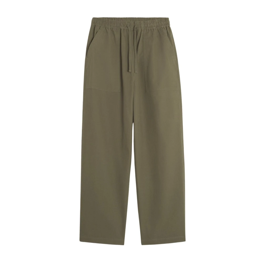 Maison Kitsuné Green Straight Trousers, Male, L, Workwear Trousers