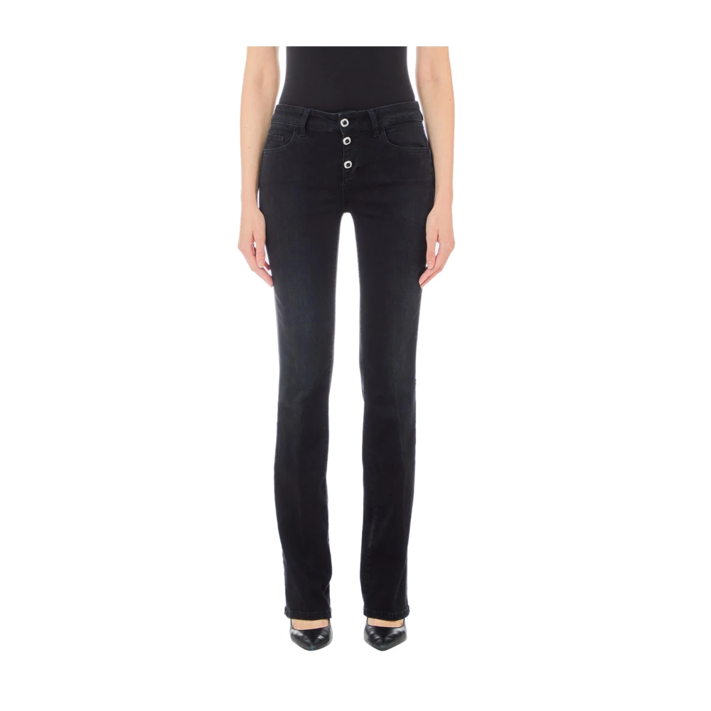 Liu Jo Straight Jeans voor Moderne Vrouwen Black Dames