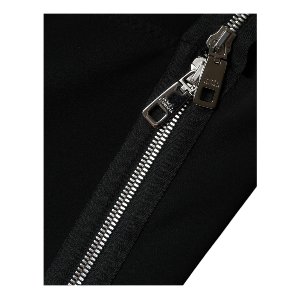Dolce & Gabbana Zwarte Sheath Midi Jurk met Rits Black Dames