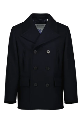 Marinblå Ull Peacoat