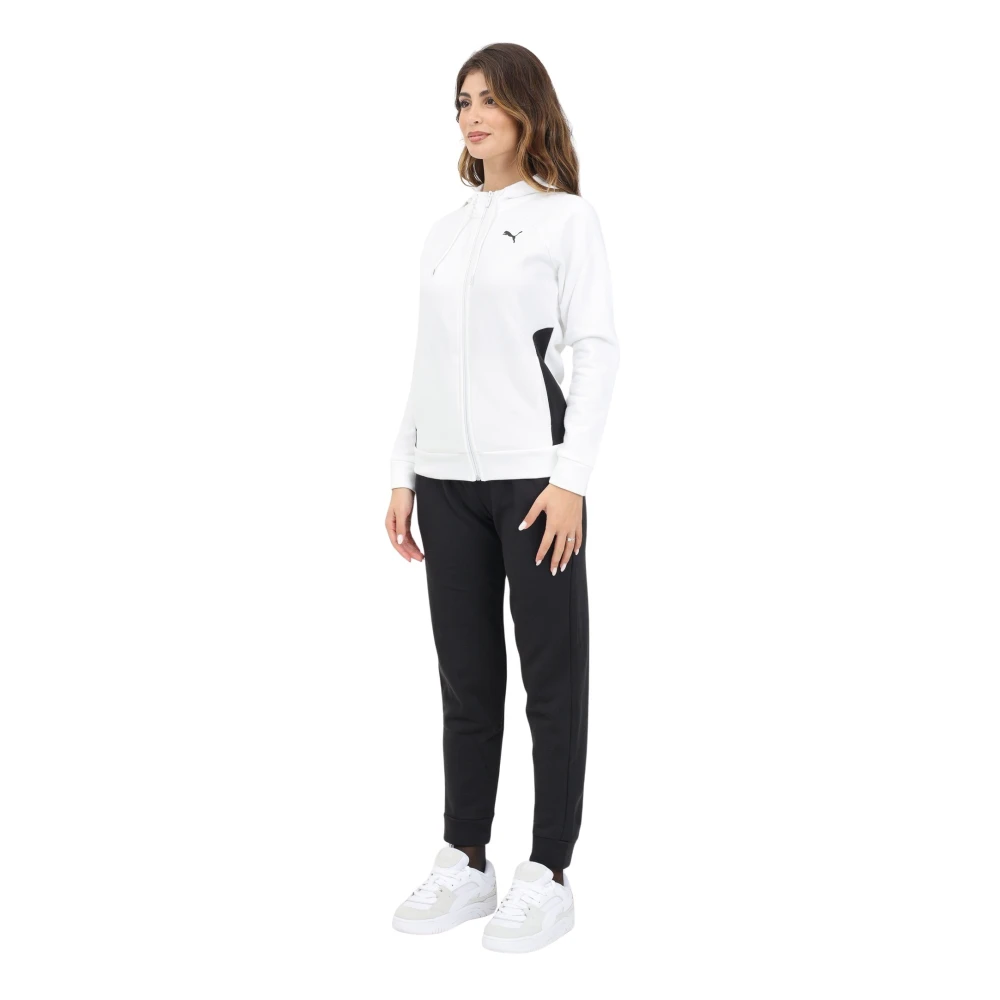 Puma Sportieve Klassieke Wit en Zwart Trainingspak White Dames