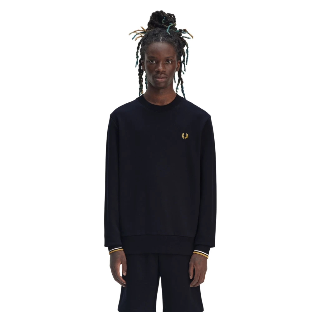 Fred Perry Blauwe Katoenen Trui met Ronde Hals Blue Heren