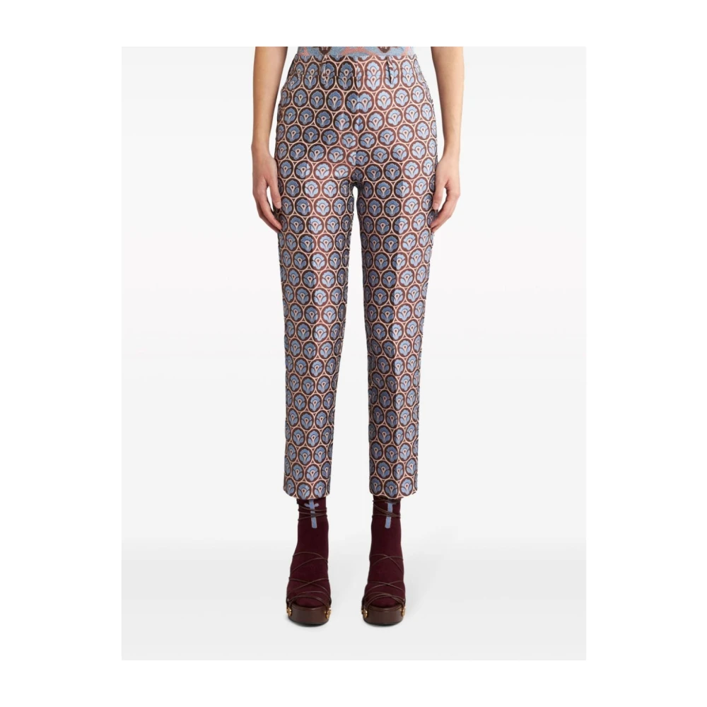 ETRO Bloemen Jacquard Broek Multicolor Dames