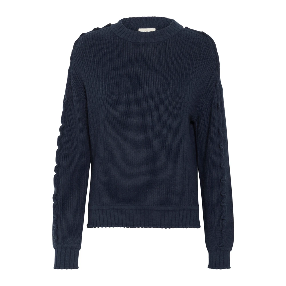 Kaffe Midnight Marine Gebreide Pullover Trui Blue Dames