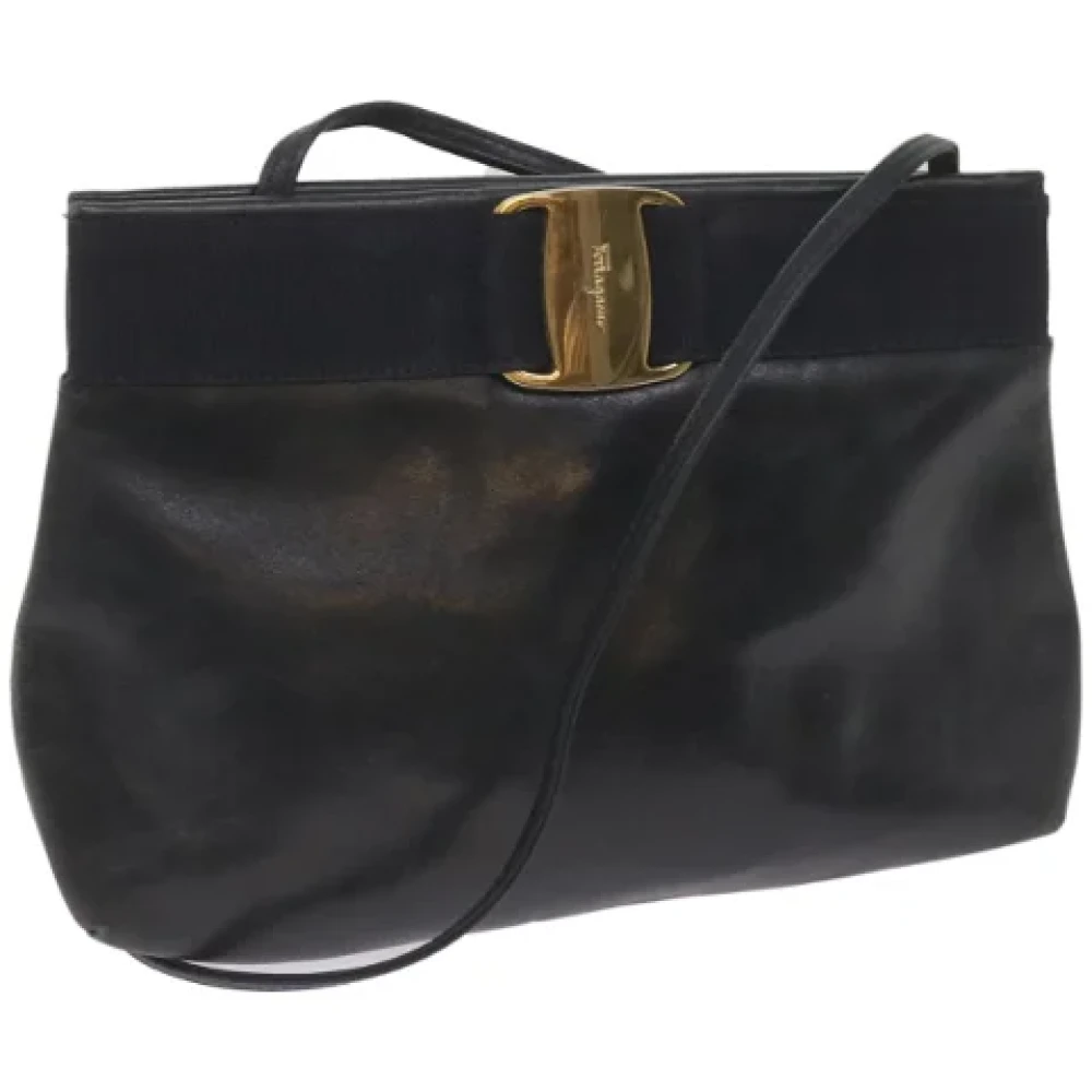 Salvatore Ferragamo Pre-owned Leather shoulder-bags Blue Dames