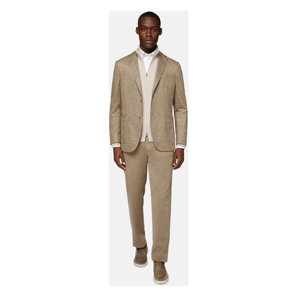 Boggi Milano B Jersey Wolmix Jas Beige Heren