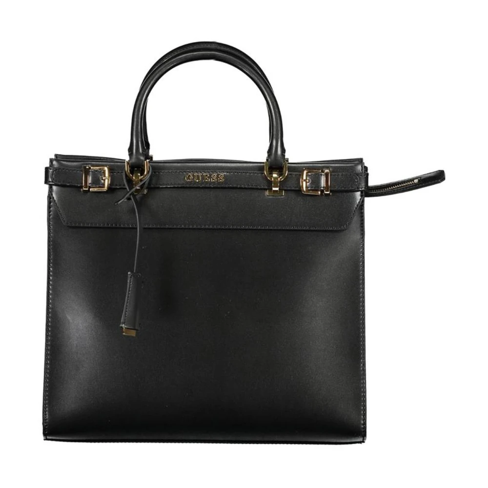 Guess Handtas met Verstelbare Band en Meerdere Zakken Black Dames