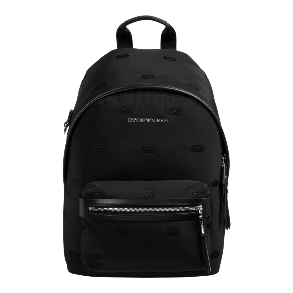 Emporio Armani Men's Black Logo Backpack