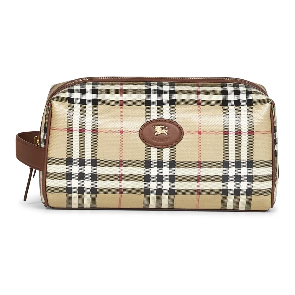 BURBERRY | Beauty case Burberry Check in canvas in beige e marrone | Man | PZ - Immagine 3
