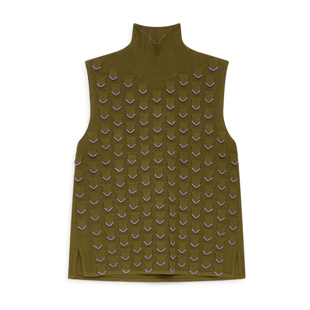 Maliparmi Women's Green 3D Stitch Top