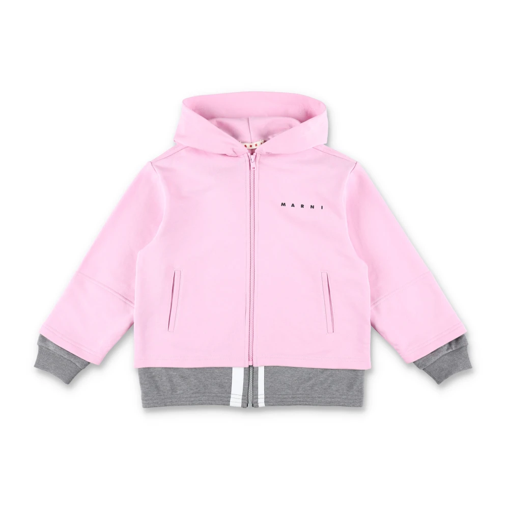 Marni Rosa Stickad Hoodie Aw24 Pink, Flicka