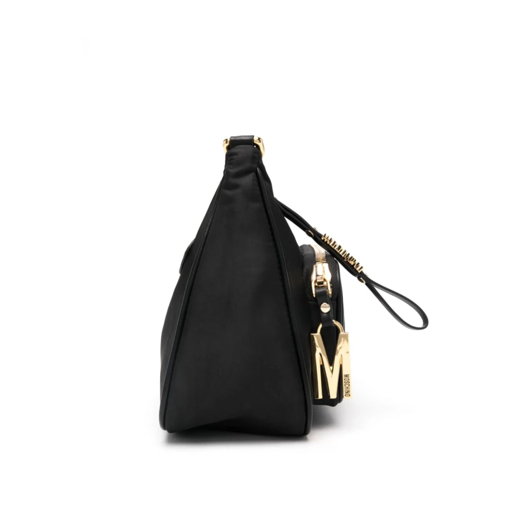 Moschino Zwarte gestructureerde schoudertas Black Dames