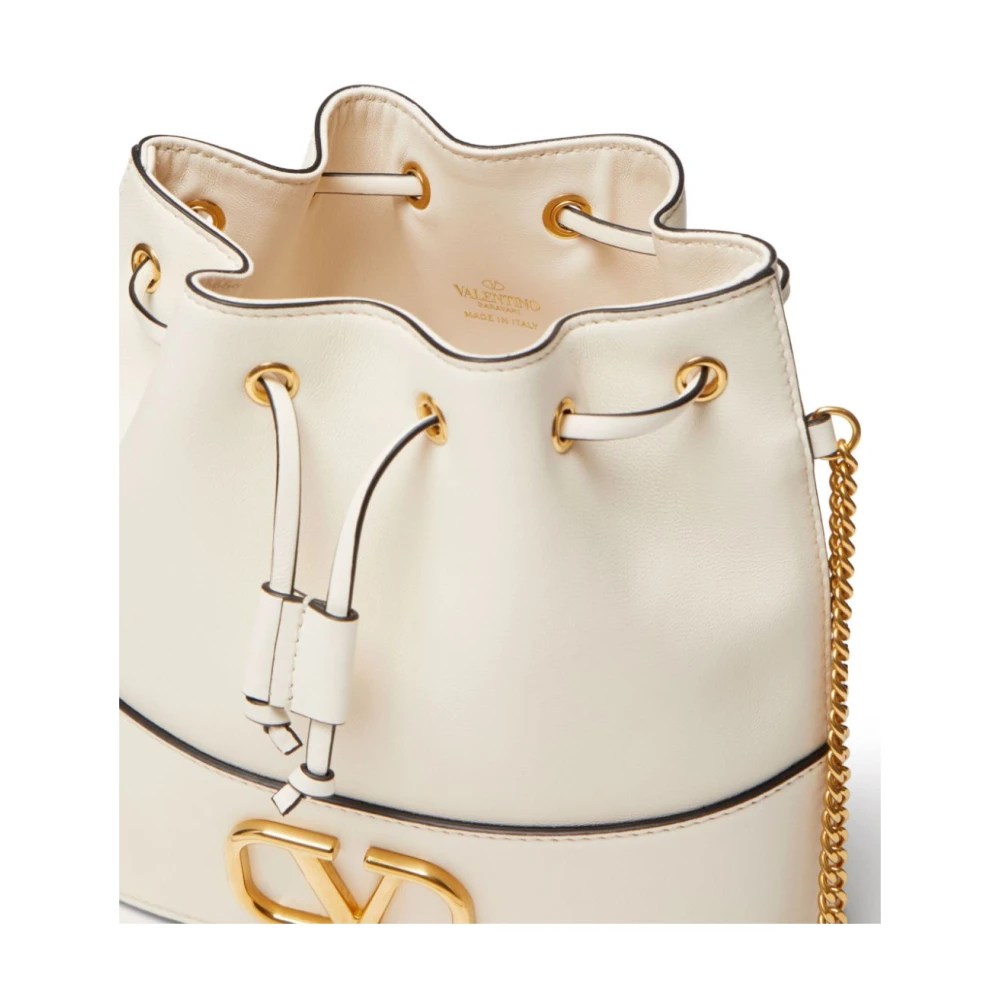 Valentino Garavani Ivoor Wit Nappa Leren VLogo Tas Beige Dames