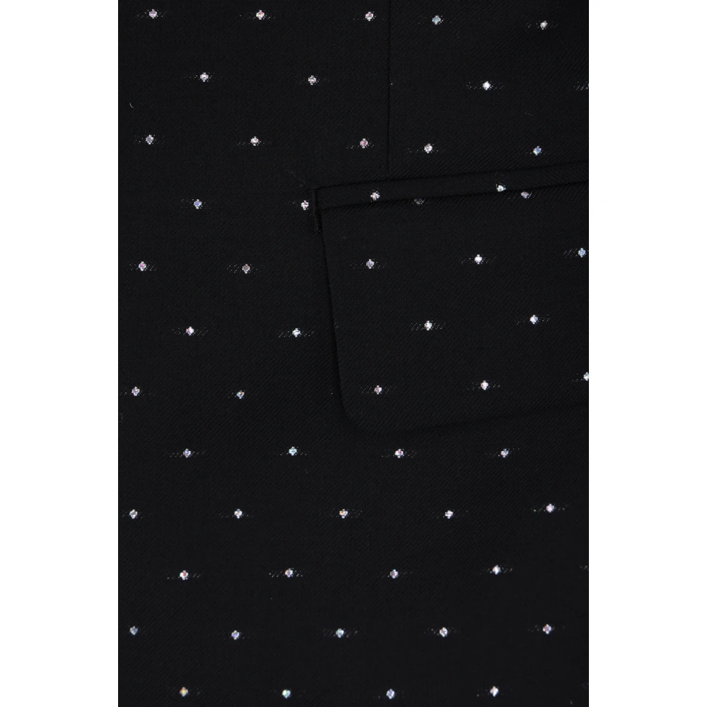 Comme des Garçons Zwarte Deconstructed Wol en Kunstleren Jas Black Heren