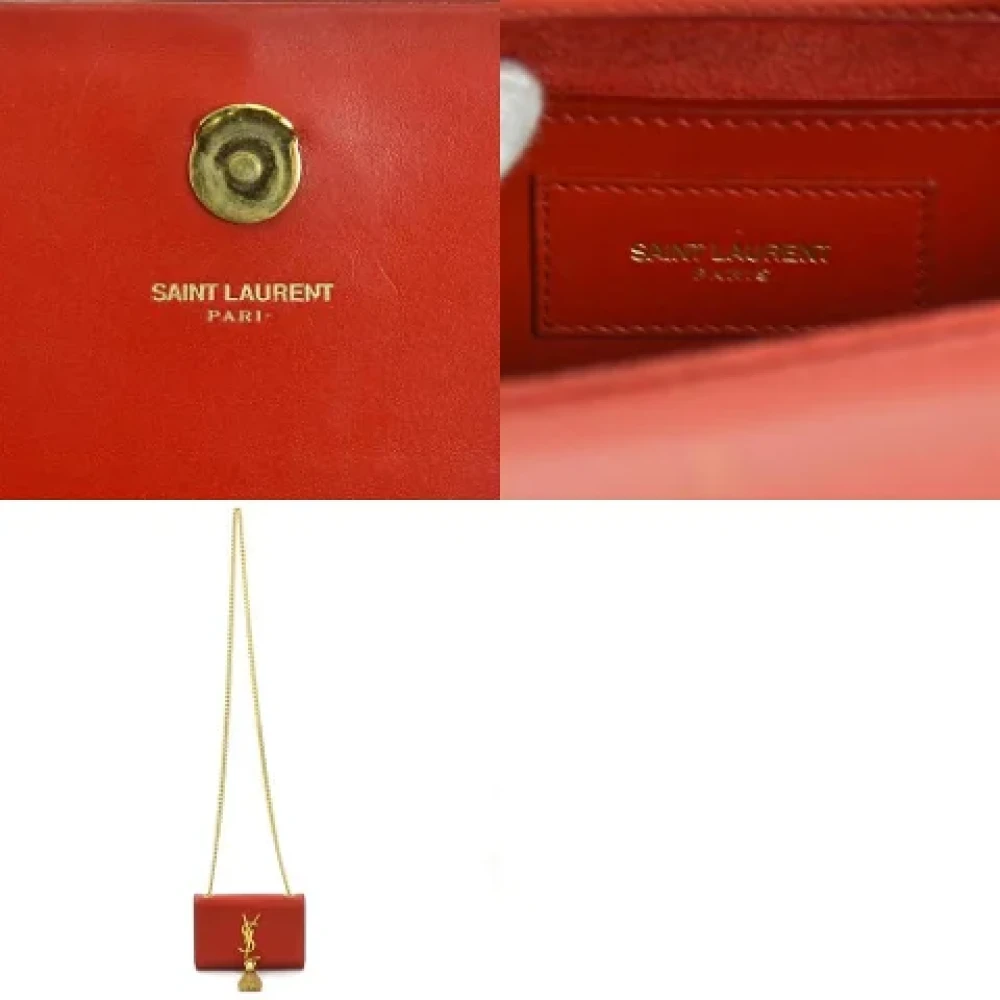 Saint Laurent Vintage Pre-owned Leather shoulder-bags Red Dames