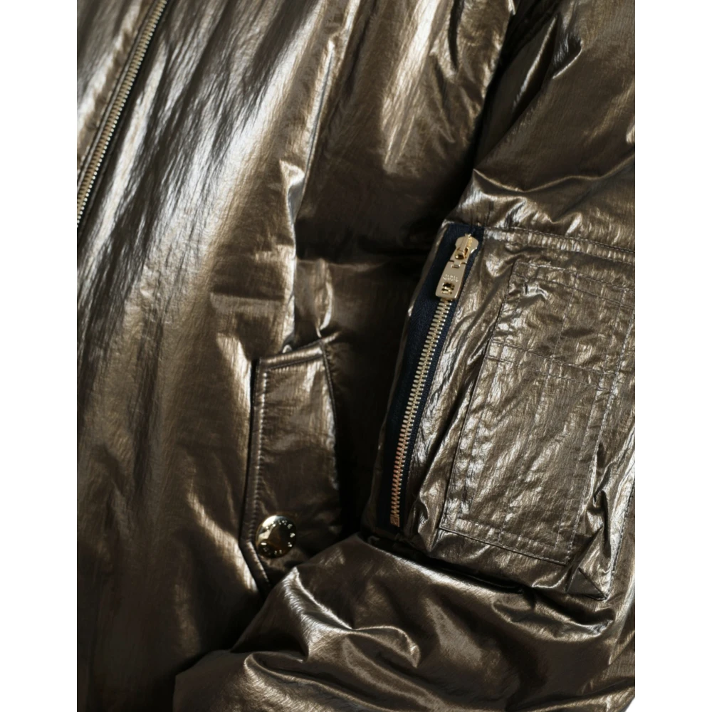 Dolce & Gabbana Elegante Bronzen Bomberjack Brown Heren