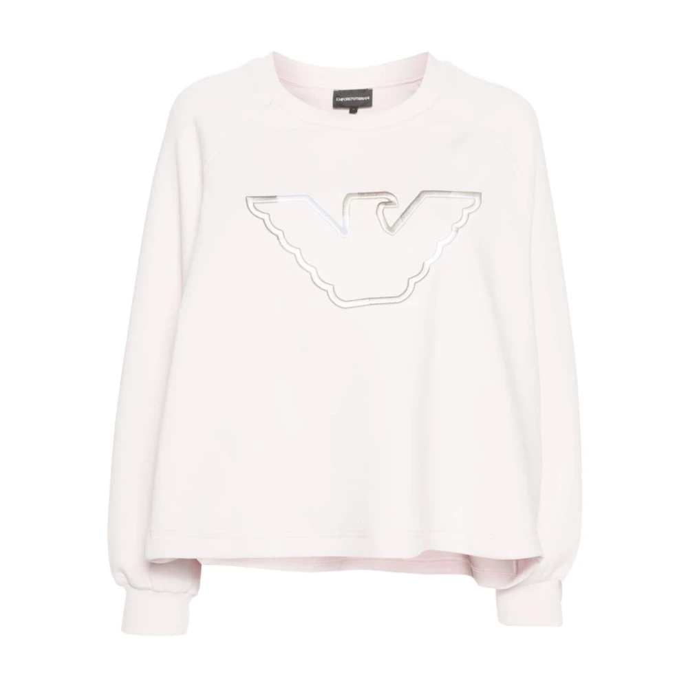 Emporio Armani Lila Sweater met Geborduurd Logo Pink Dames