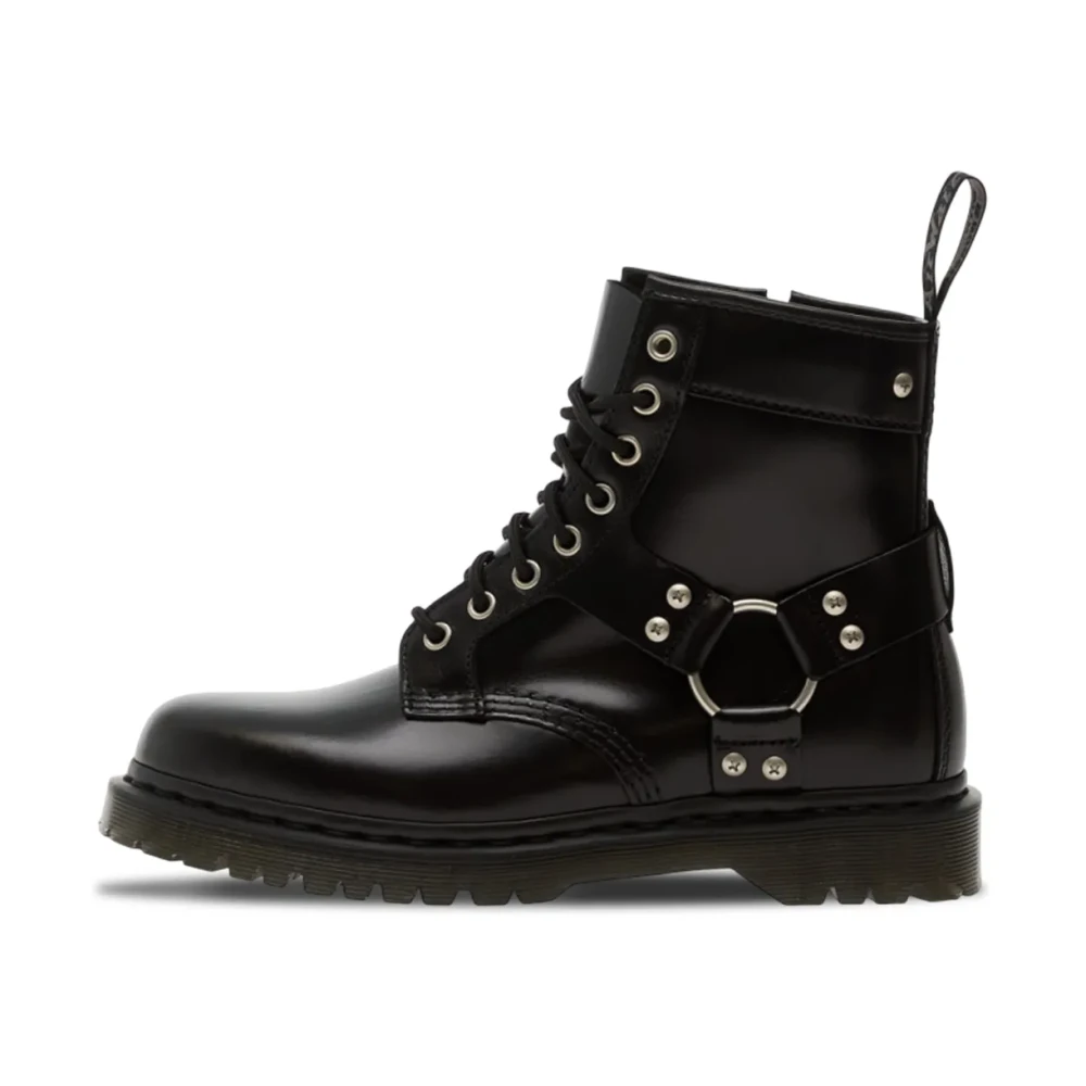 Dr. Martens Black Lace-Up Boots, Male, 9 Uk, 1460 Harness