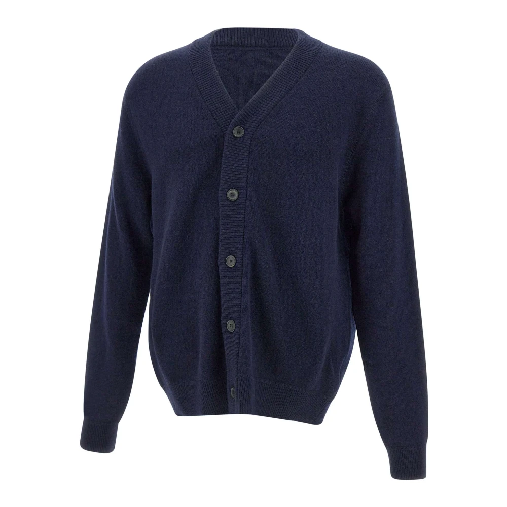 Paul Smith Merinoull Kofta, V-ringning, Kontrastknappar Blue, Herr