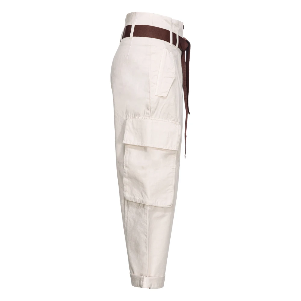 pinko Geverfde Pantalone in Wit Latte White Dames