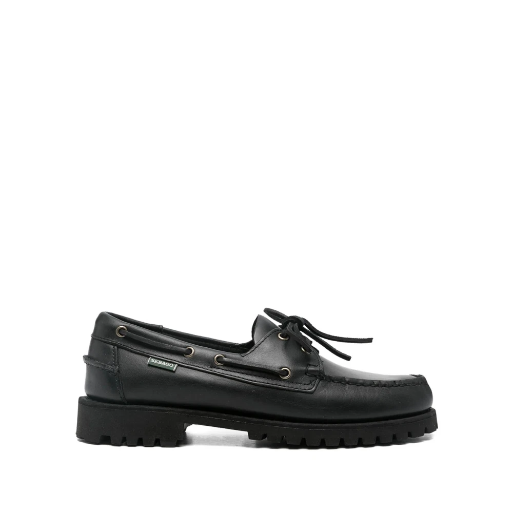 Sebago Uomo Noir Scarpe Da Barca Ranger Waxy - Immagine 2