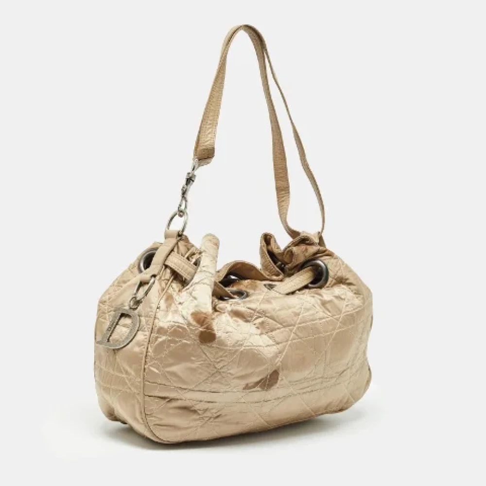 Dior Vintage Pre-owned Leather handbags Beige Dames