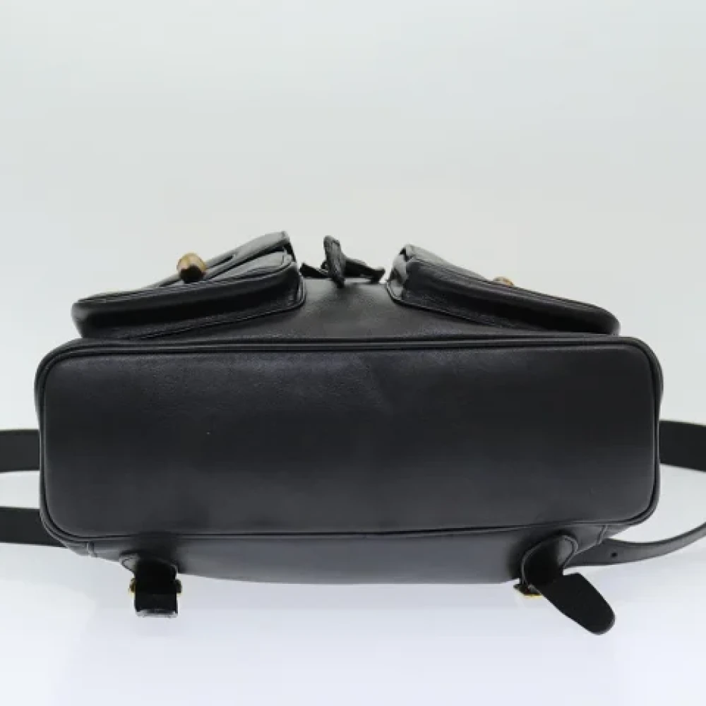 Gucci Vintage Pre-owned Leather backpacks Black Dames
