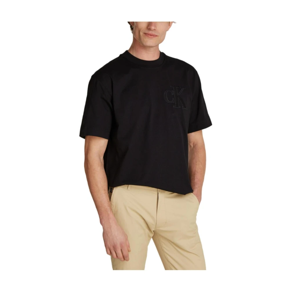 Calvin Klein Minimalistisch Logo Applique Shirt Black Heren