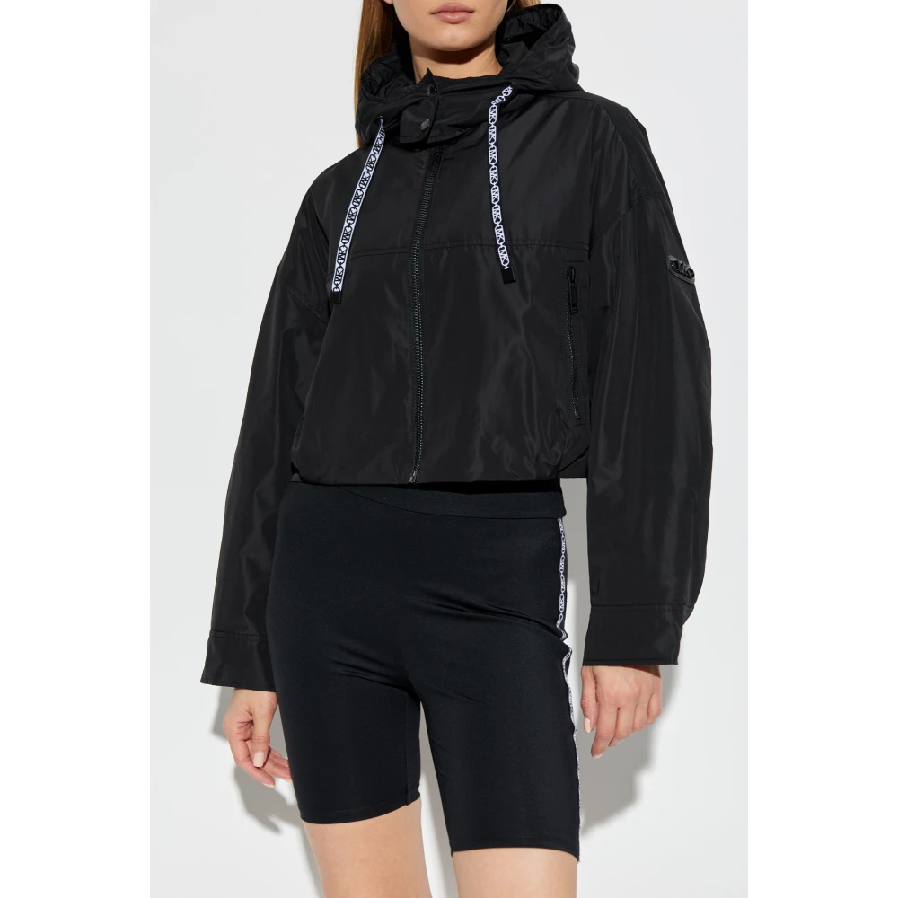 Michael Kors Gekropt hooded jack Black Dames