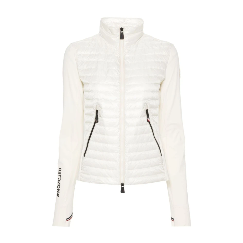 Moncler Quiltad dunjacka med logopatch White, Dam