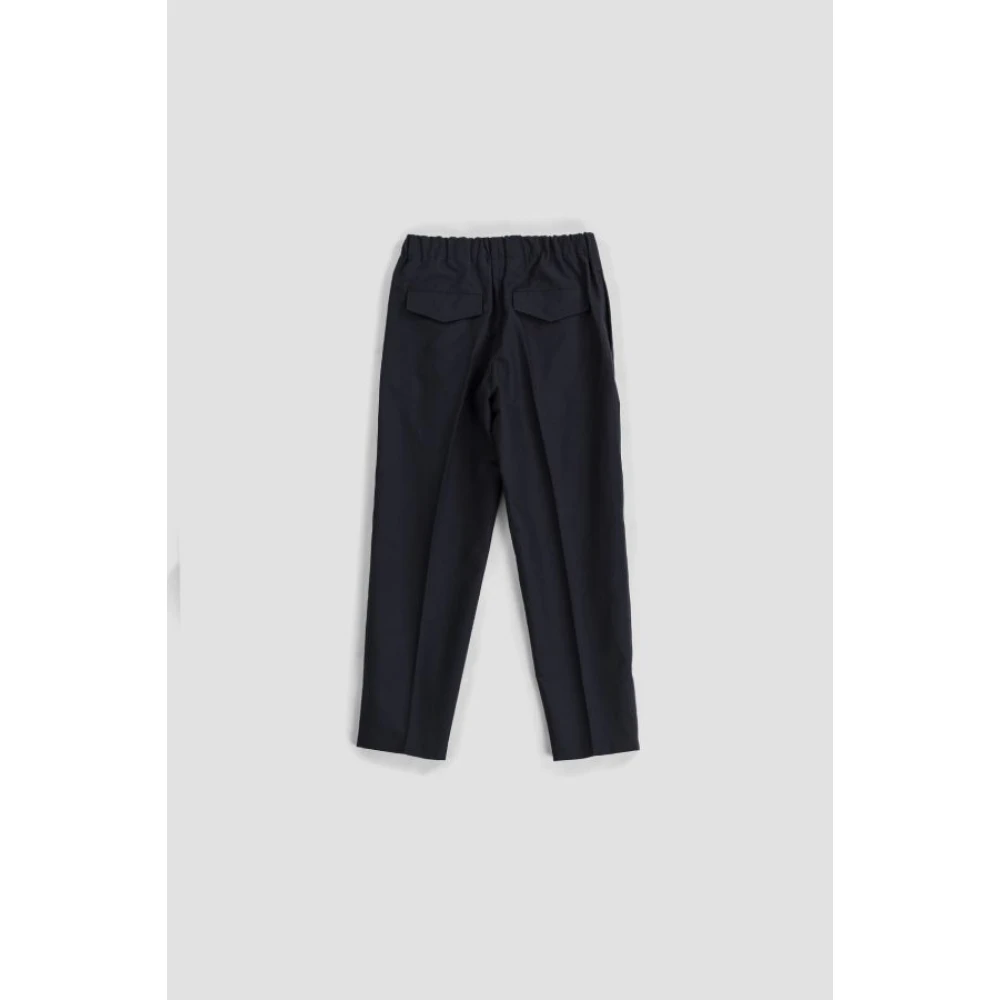 Jil Sander Navy Blue Katoenen Casual Broek Black Heren