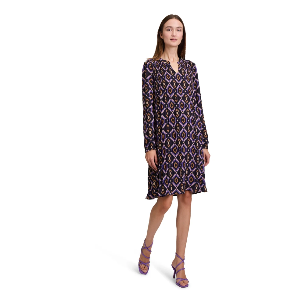 Betty Barclay Jurk met Lange Mouwen en Plooien Purple Dames