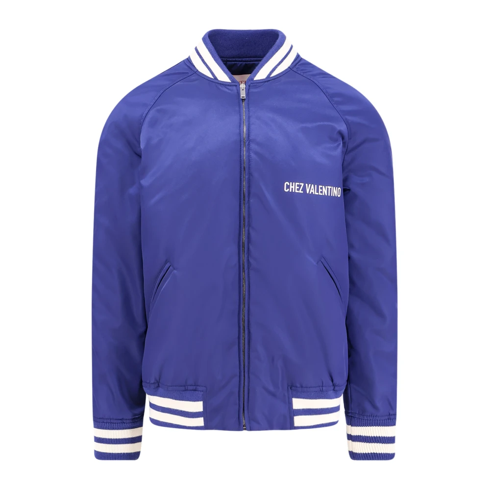 Valentino Nylon Ritsjas met Print Blue Heren