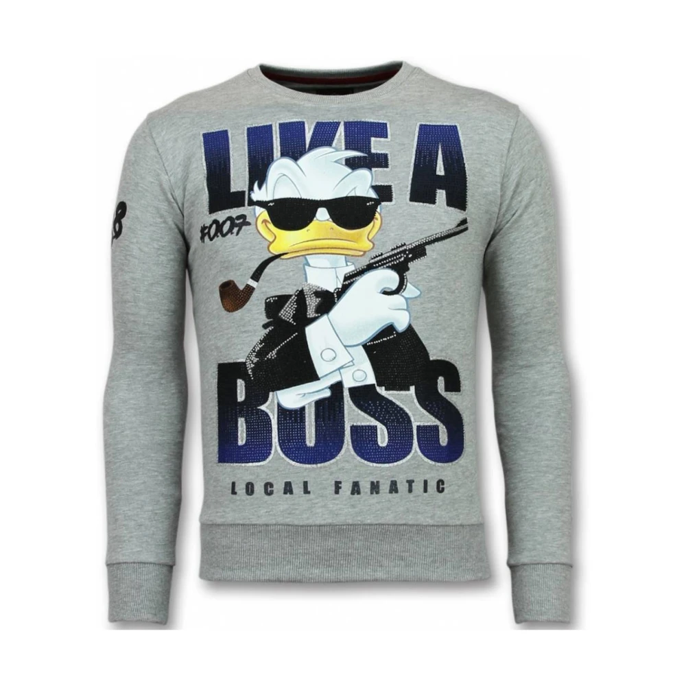 Local Fanatic James Bond 007 Sweater - Herr Tröja - 11-6305G Gray, Herr