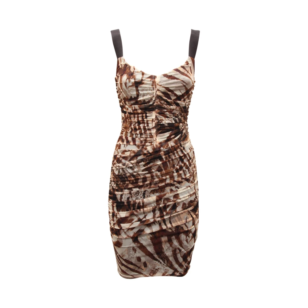 Guess Women's Brown Short Dresses, S, Chic Marciano Dress With Zipper Detail