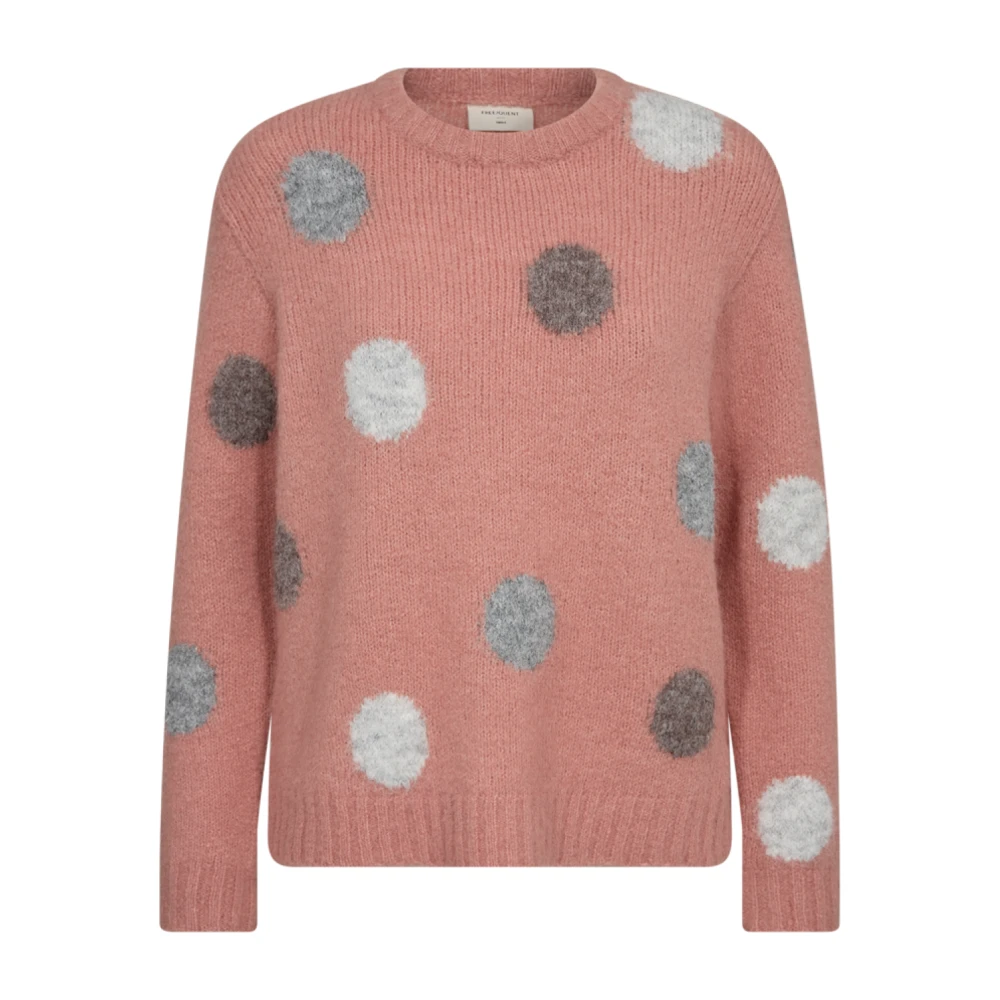 Freequent Gestippelde roze pullover must-have Pink Dames