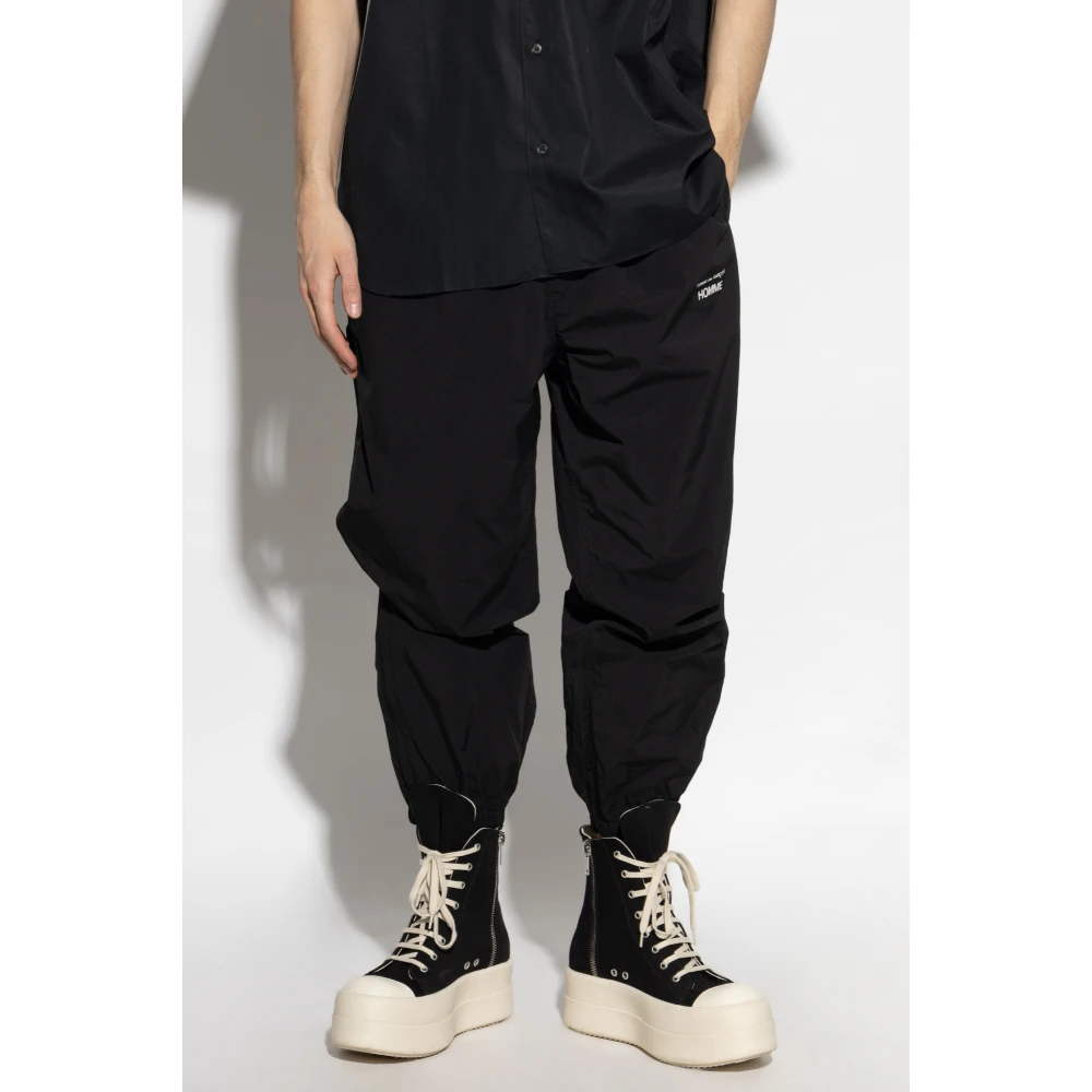 Comme des Garçons Broek met logo Black Heren