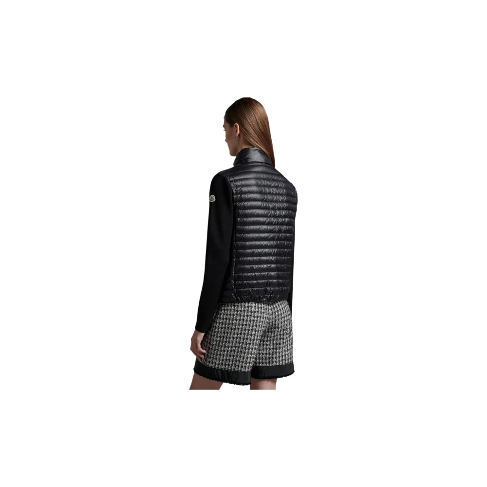 Moncler Gewatteerde wollen vestjas zwart Black Dames