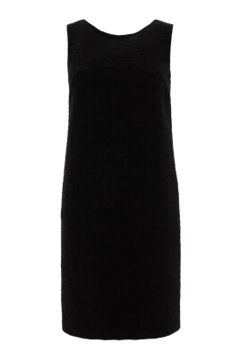 black-bouclette-tweed-sleeveless-dress